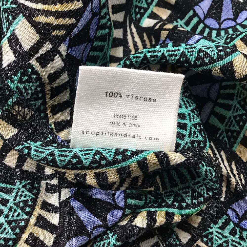 Silk & Salt Geometric Print Wrap Midi Dress Size XS Boho Flirty NWT - Picture 13 of 13
